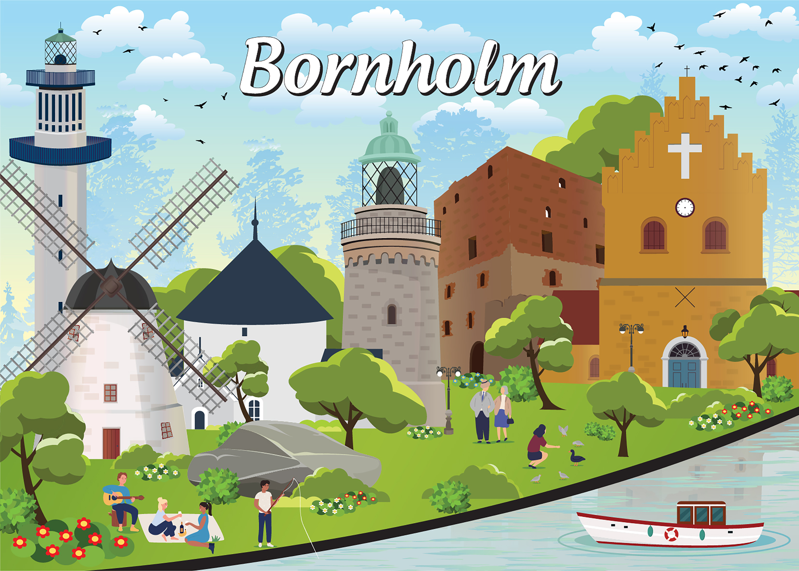 Danske byer: Bornholm, 1000 brikker