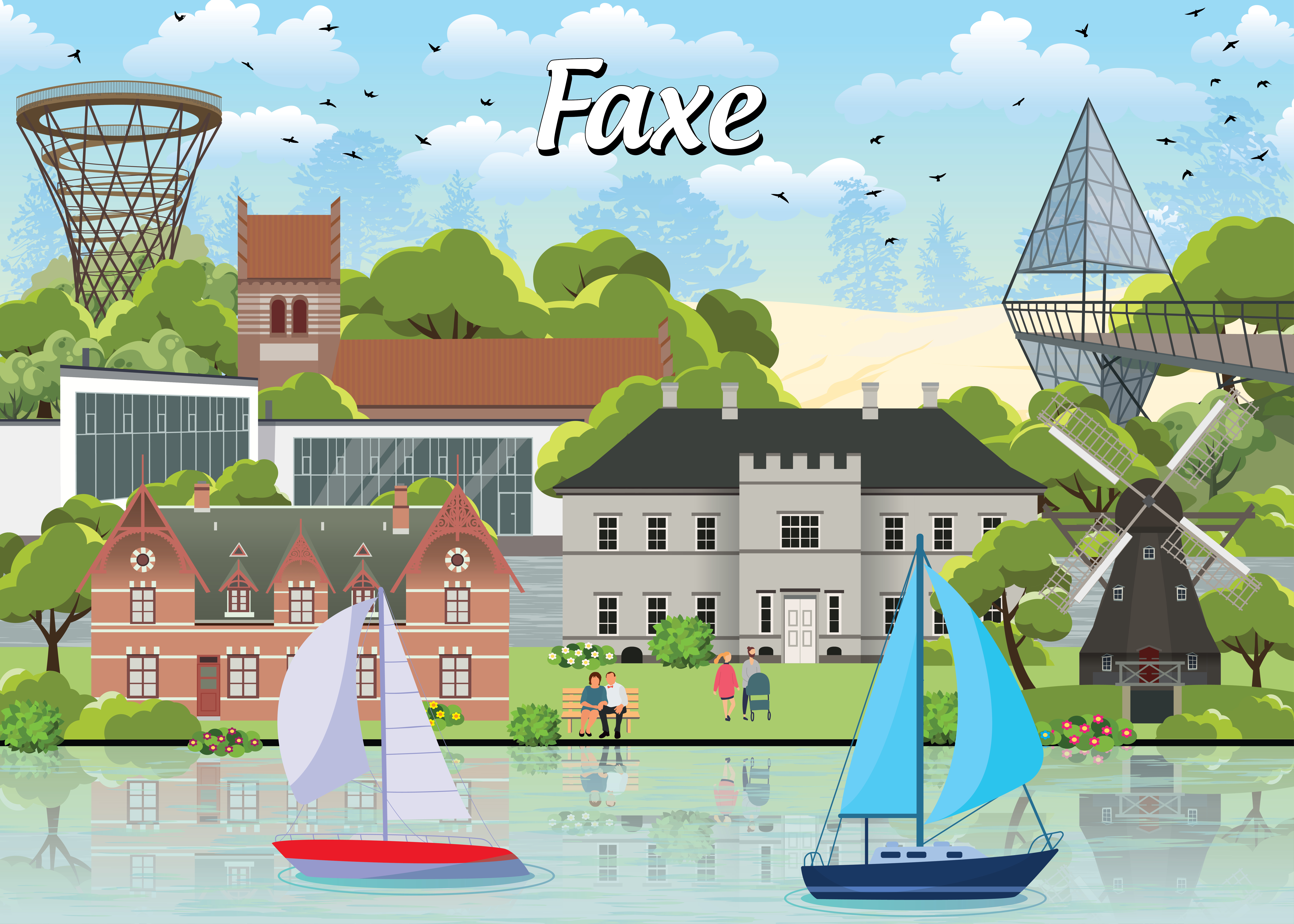 Danske byer: Faxe, 1000 brikker