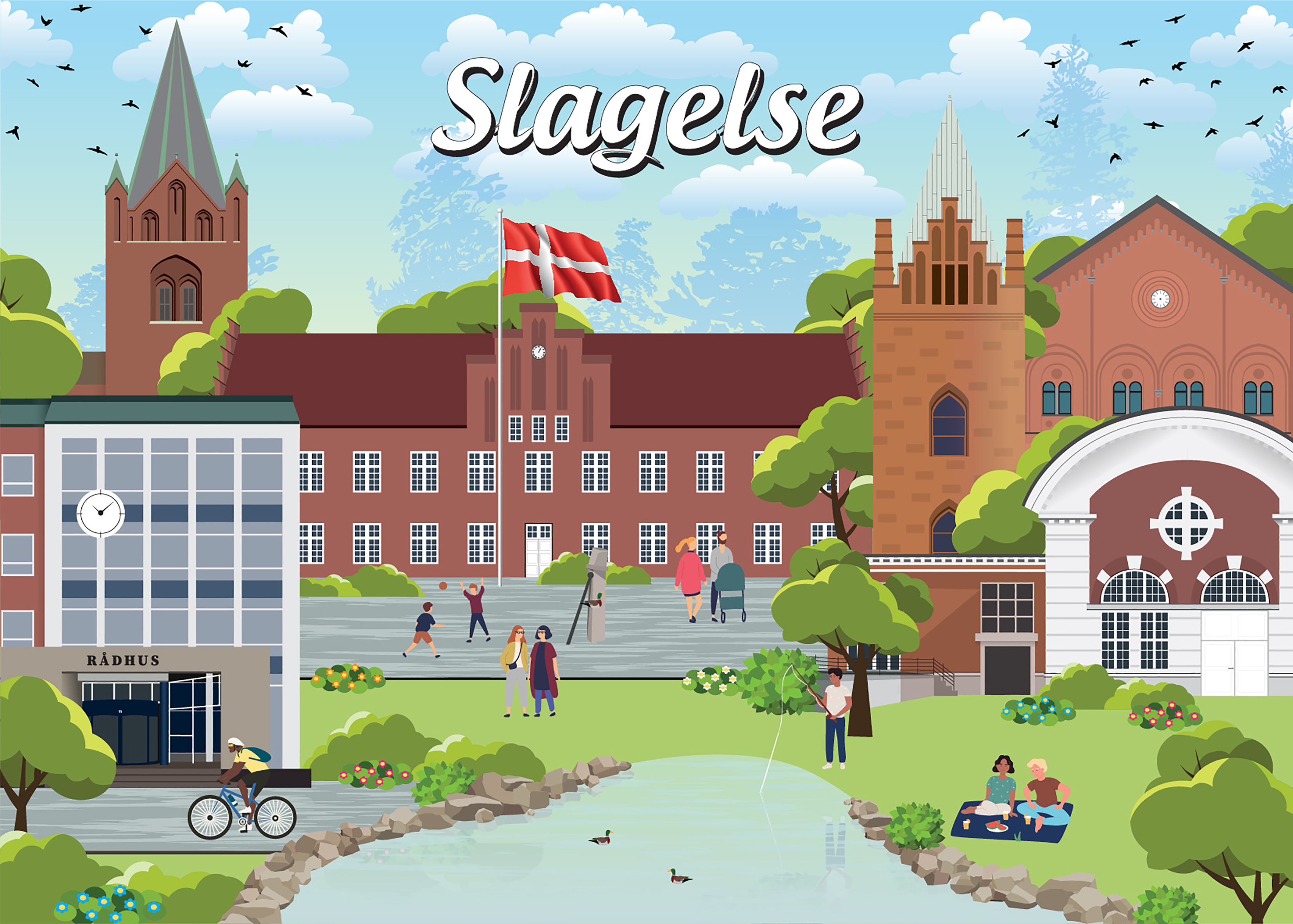 Danske byer: Slagelse, 1000 brikker